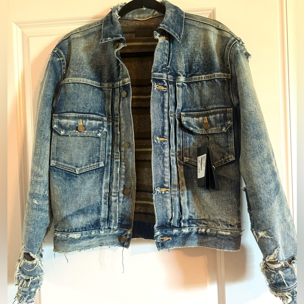 Saint Laurent 70s blue trash denim jacket